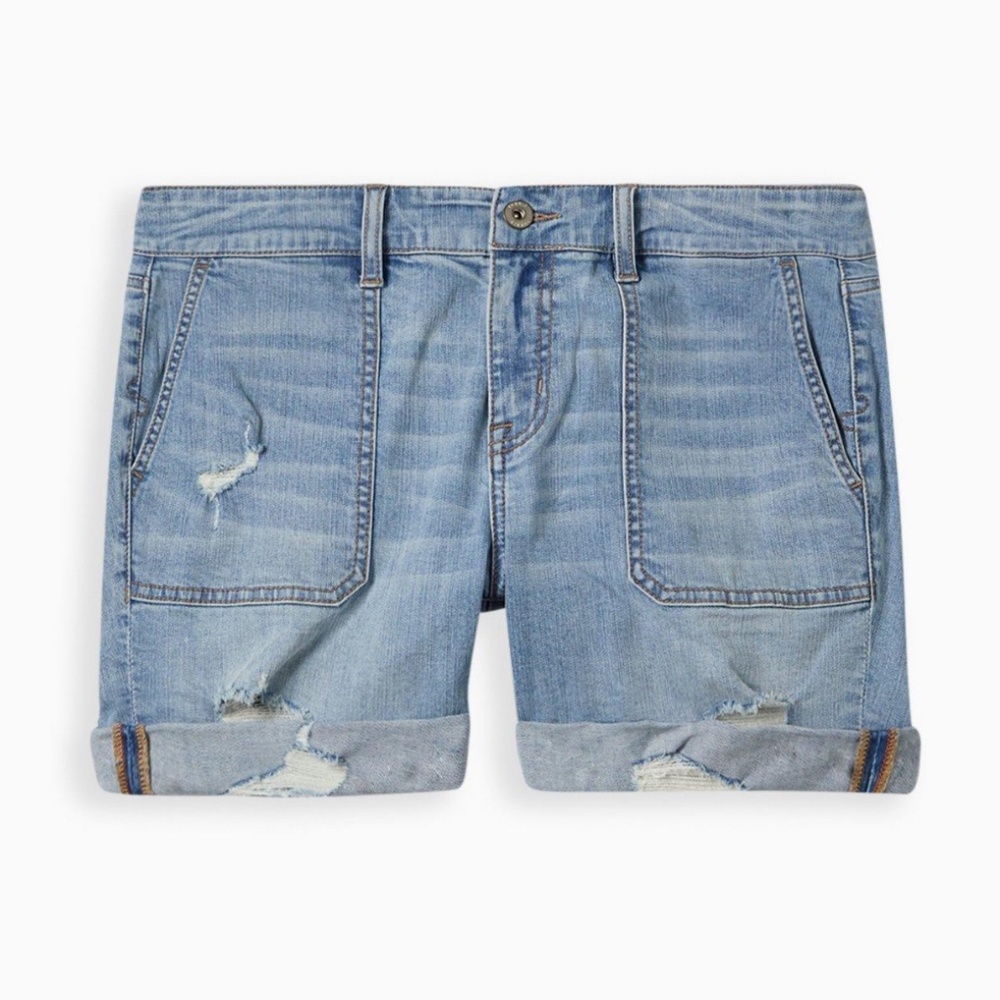 Torrid - 5 Inch Vintage Stretch Mid-Rise Blue Jean Short - Size 24 / 3x - Picture 3 of 9